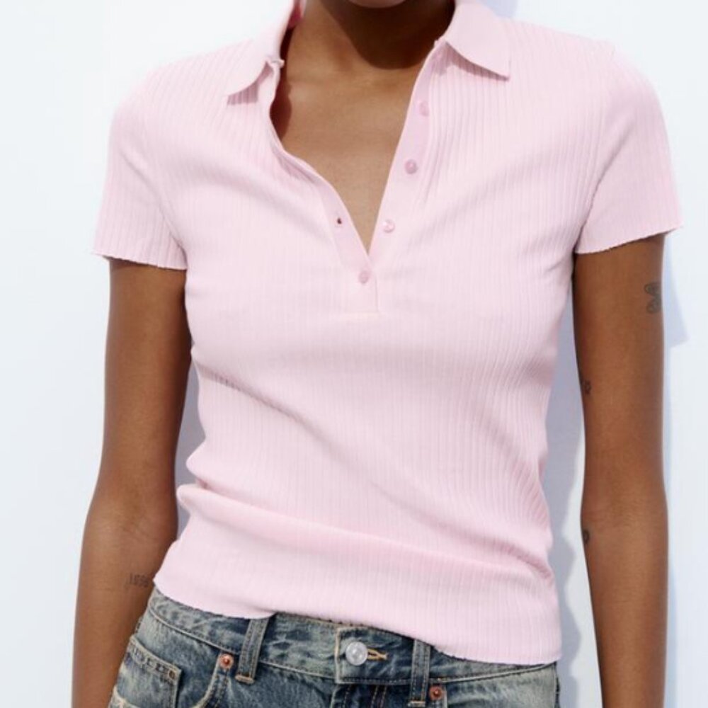 Zara Ribbed Polo Shirt